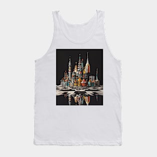 Cityscape Gambit: Skyline Chess Match Tee gift Tank Top